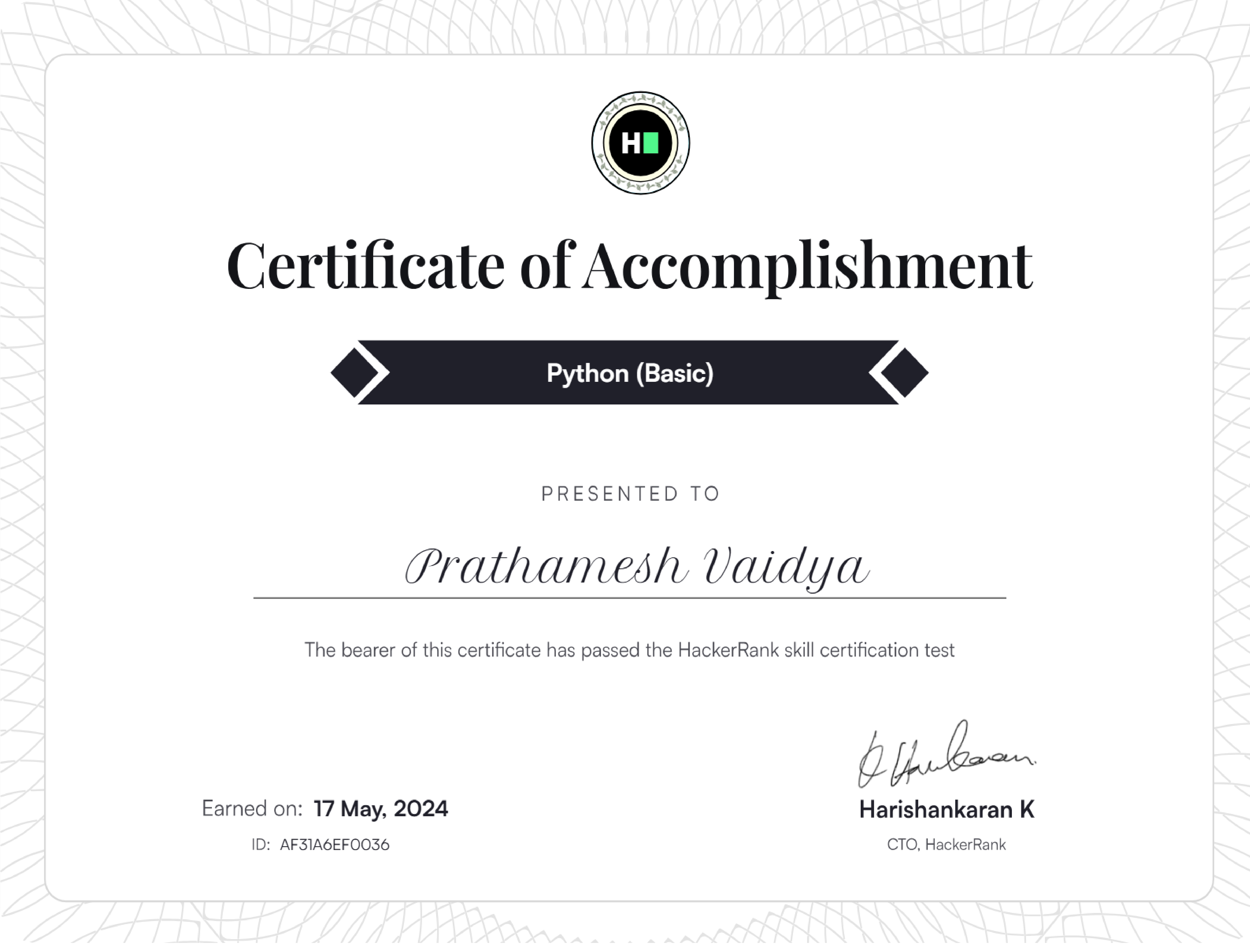 Python Certificate